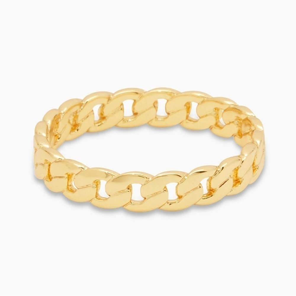 Gorjana New Size 5 Wilder Chainlink Ring 18k Gold Plated Brass 45$